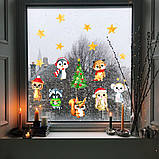 Новорічна наклейка на вікна "Звірята", фото 2