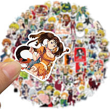 Набір вінілових наклейок стикерів Стикерпак Аніме Сім Смертнихгрів стикербомбінг на авто ноутбук ітд 100 шт., фото 4