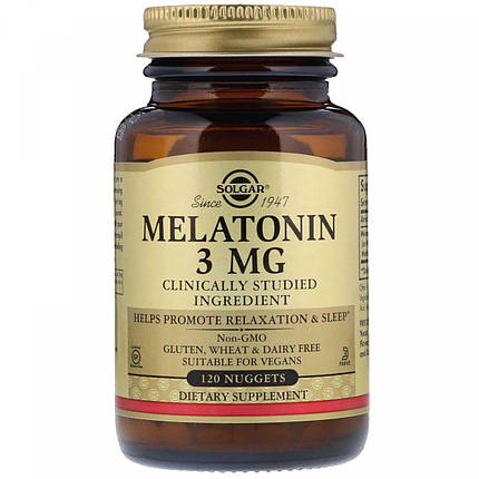 Мелатонін Solgar Melatonin 3 mg 120 tabs, фото 2