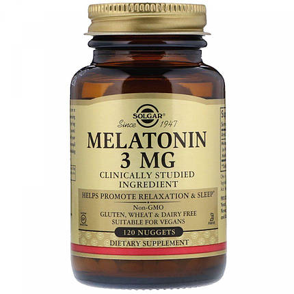Мелатонін Solgar Melatonin 3 mg 120 tabs, фото 1