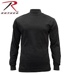 Гольф мужской с длинным рукавом хлопок Mock Turtleneck Midnight Black цвет черный ROTCHO США