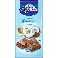 Шоколад "Alpinella kokosowa" (Альпинелла молочний з кокосом), Польща, 90г