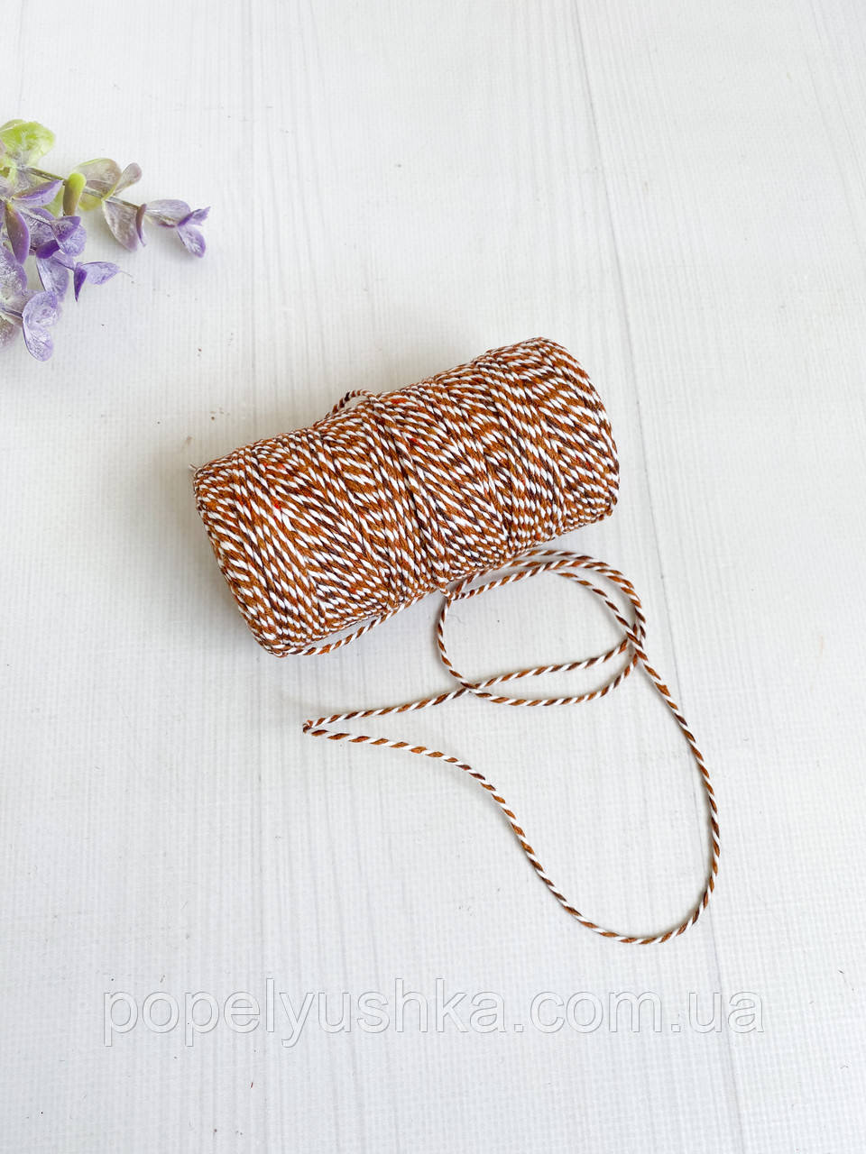 Шнур двоколірний  1,2 мм світло-коричневий, фото 1