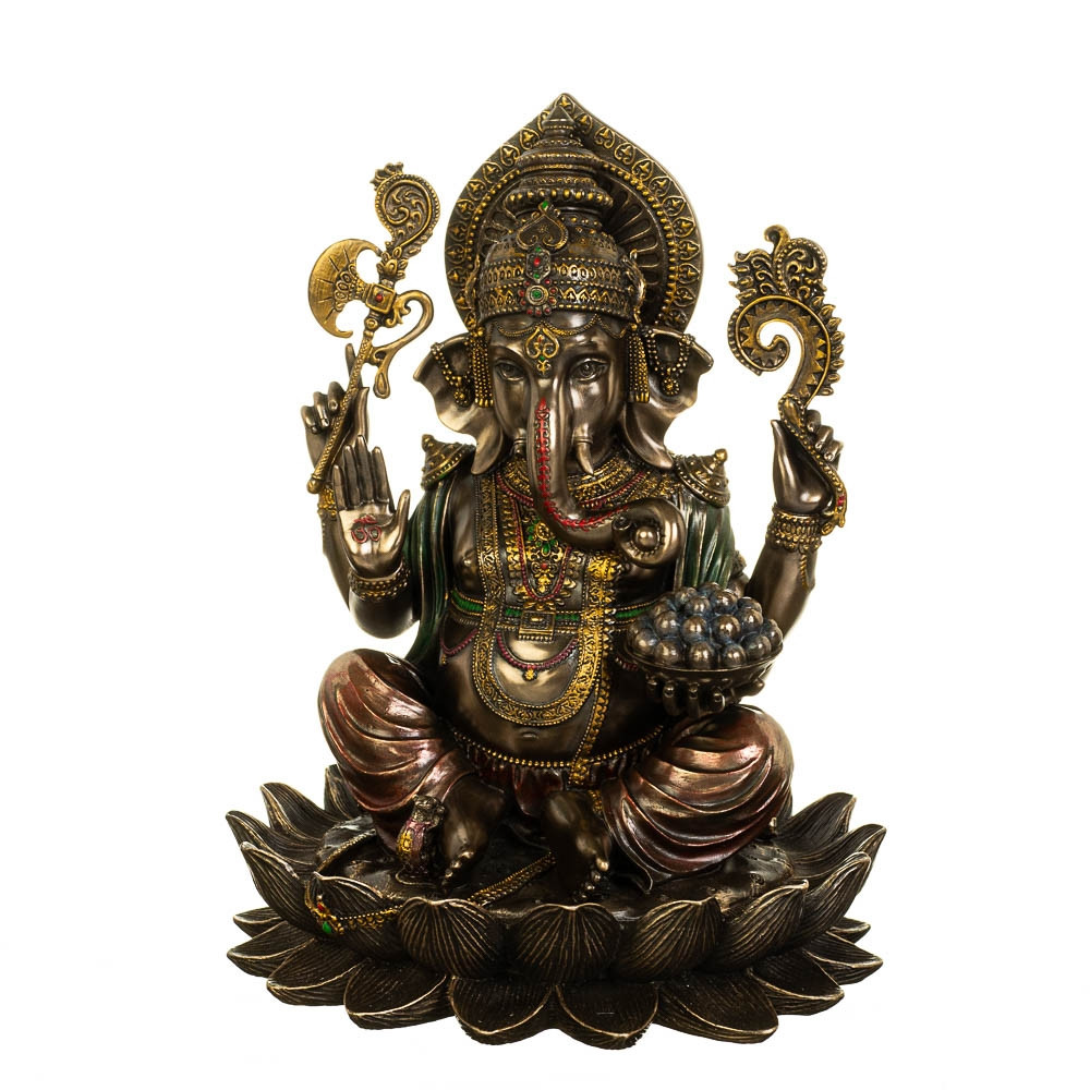 Статуетка Veronese "Ганоша — бог достатку та багатства" 24 см, полістоун (77592V4)