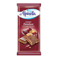 Шоколад "Alpinella Peanuts and Raisins" (Альпинелла молочний шоколад з арахісом і родзинками), Польща, 90 г
