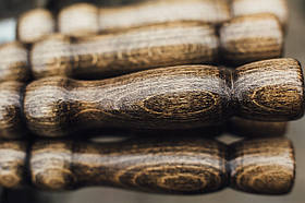 Шампур з дерев'яною ручкою з нержавіючої сталі 750*3*12 мм, комплект з 6 шт в сагайдаку