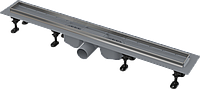 Водоотводящий желоб с порогами из нержавеющей стали для перфорированной решетки или решетки под кладку плитки