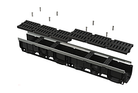 Дренажный канал 100 мм с металлической рамой и решеткой из композитного материала С250