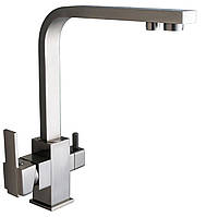 Смеситель для кухни с подключением фильтрованной воды Globus Lux LAZER GLLR-0111 St Нержавейка