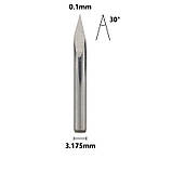 Набір фрез 0.1 мм 45 градусів, піраміда, 3.175 мм із вольфрамової сталі із загальною довжиною 31.5 мм для гравіювання, фото 3