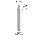 Фреза 0.1мм 40 градусів, піраміда, 3.175 мм із вольфрамової сталі із загальною довжиною 31.5 мм для гравіювання на ЧПК, фото 2