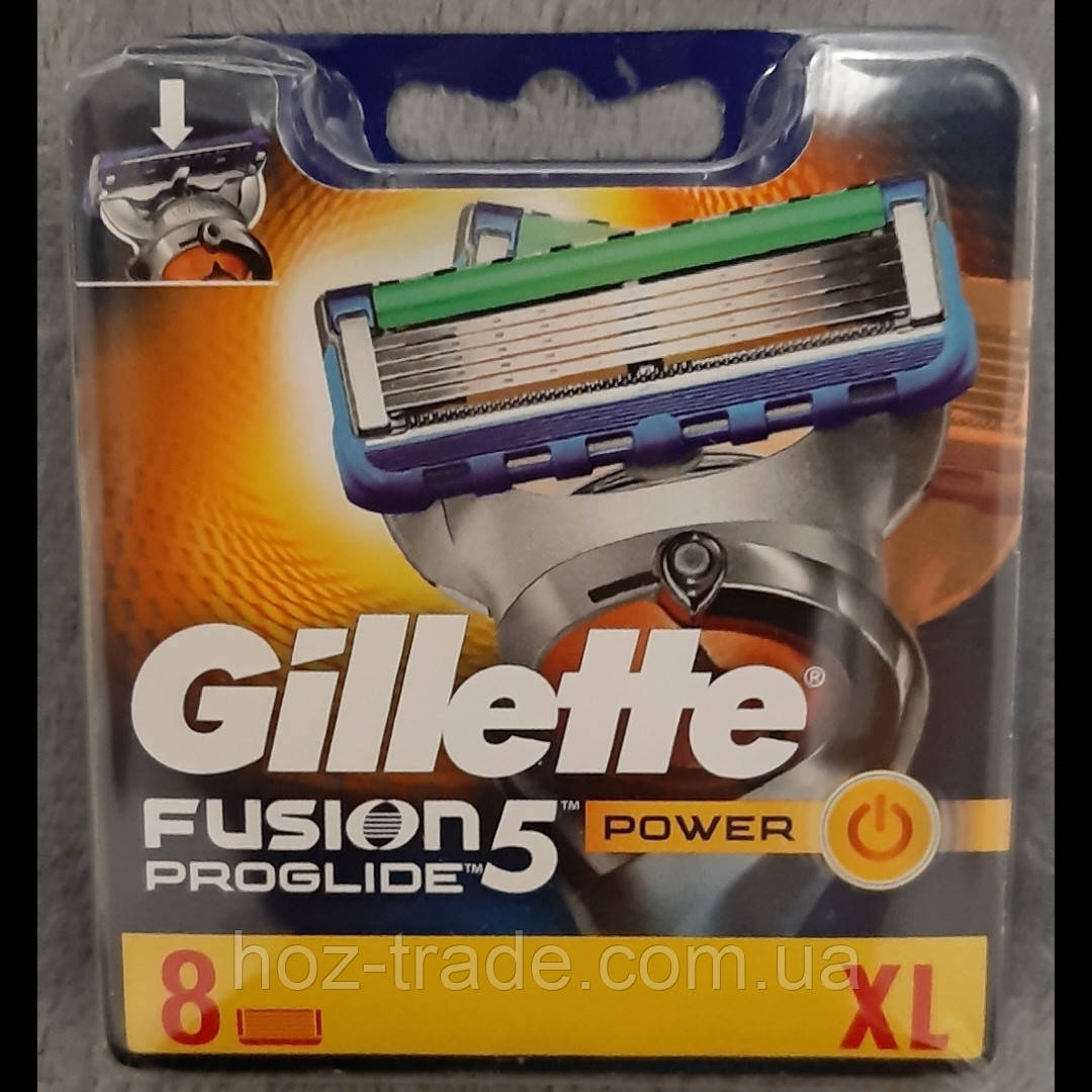 Касети (картриджі) Gillette Fusion ProGlide Power 8 шт. Оригінал