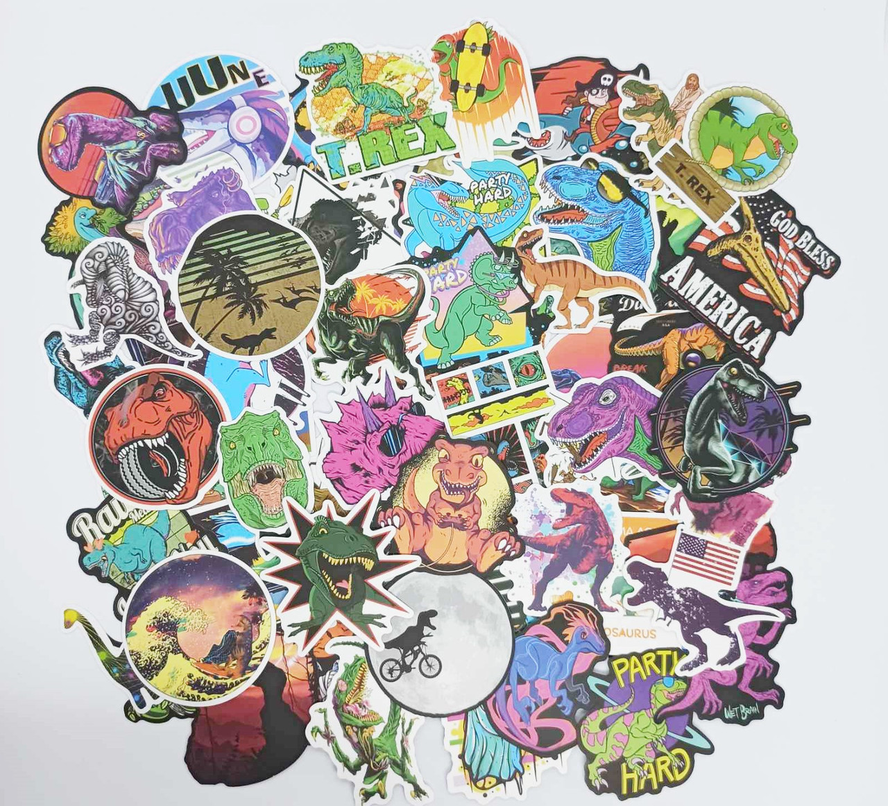 Набір вінілових наклейок стикерів Стикерпак Динозаври стикербомбінг на авто ноутбук стіну 100 шт.