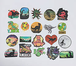 Набір вінілових наклейок стикерів Стикерпак Динозаври стикербомбінг на авто ноутбук стіну 100 шт., фото 3