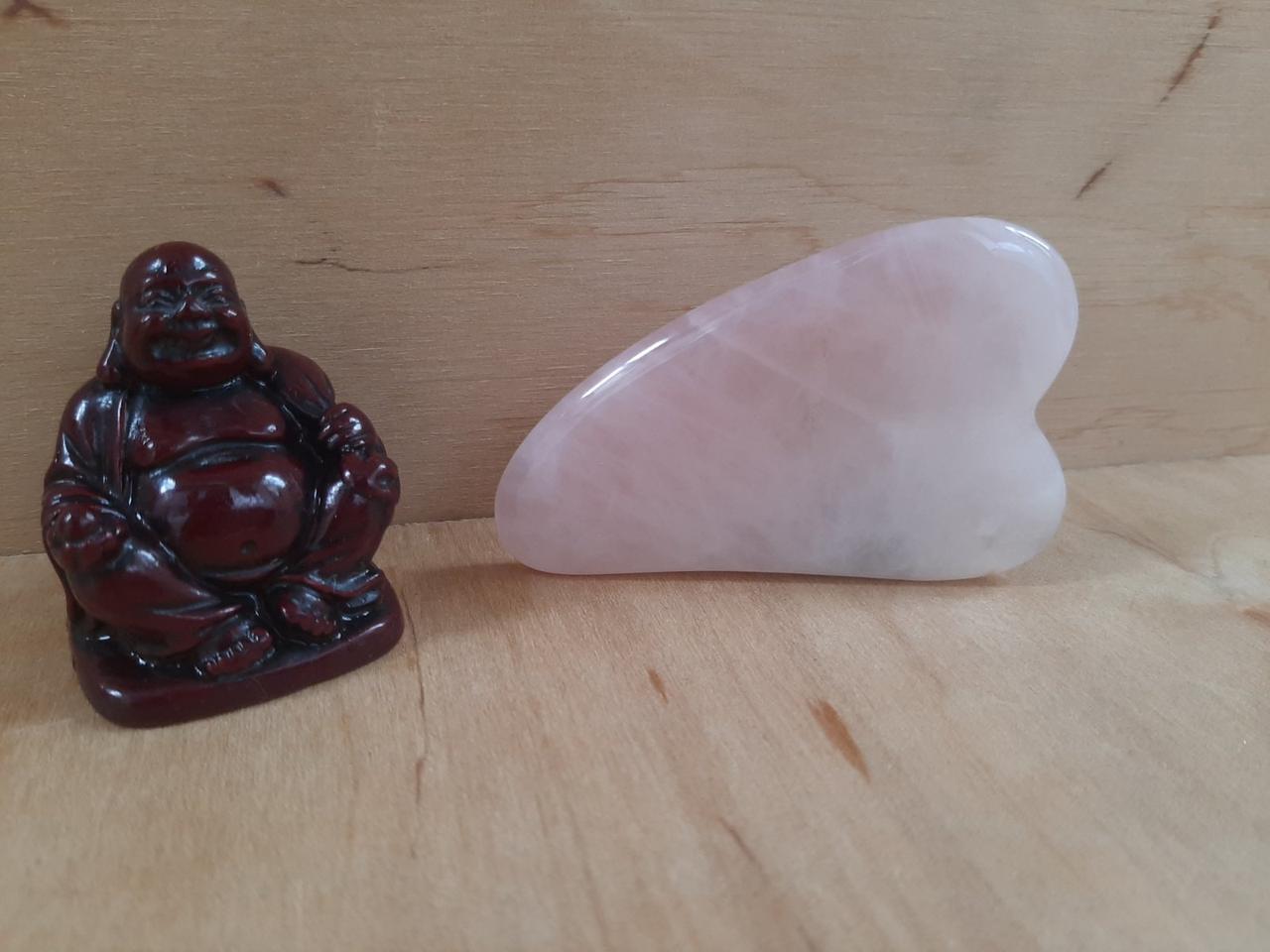 Скребок Гуаша Кварц Рожевий Лапка Сердечко, фото 1