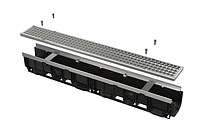 Дренажный канал 100 мм с металлической рамой и оцинкованной решеткой С250