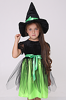 Карнавальний костюм для дівчинки ВЕДЬОЧКА велюр салатовий, для 3-4 і 5-6 років