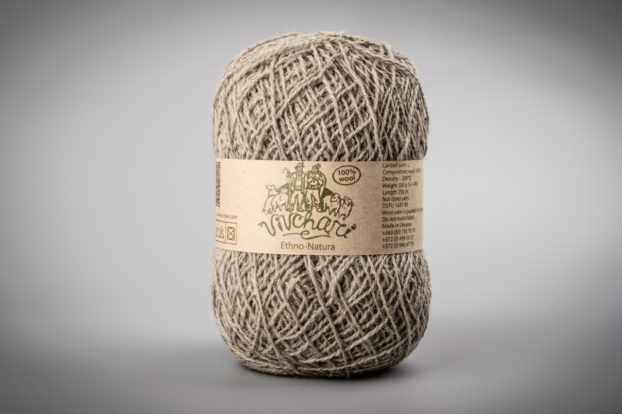 Пряжа вовняна Vivchari Ethno-Natura Color, Color No.212 кавовий