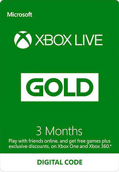 Xbox Live Gold - 3 місяці (Xbox 360/One) підписка для всіх регіонів і країн