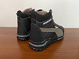 Кросівки чоловічі зимові підліткові чорні теплі (код 4053), фото 7