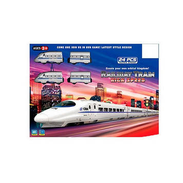 Залізниця на бат-ці,локомотив 2шт,9см,,вагони 2шт,24дет,в кор-ці,44,5х33х5см №JHX2014-02