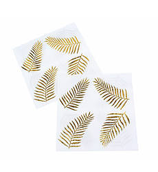 Серветки паперові "Palma" (20 шт.), білі із золотим листям