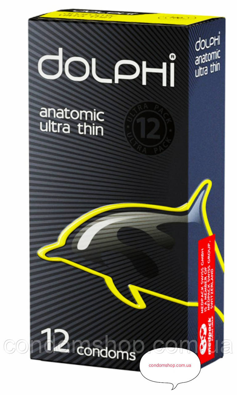 Презервативи Dolphi ATatomic ultra thin 12 штук #12 ультратонкі анатомічні.Сімейне паковання
