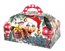 Упаковка з картону Скриня Бичок для цукерок і подарунків на 500-600 г