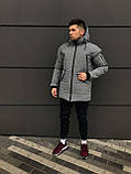 Куртка парку чоловіча зимова сіра температурний режим до -30 повсякденна, фото 3