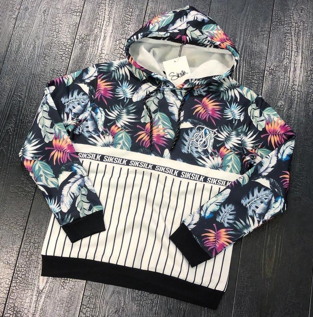 Чоловіча кофта худі Sik Silk M652 біло-чорна