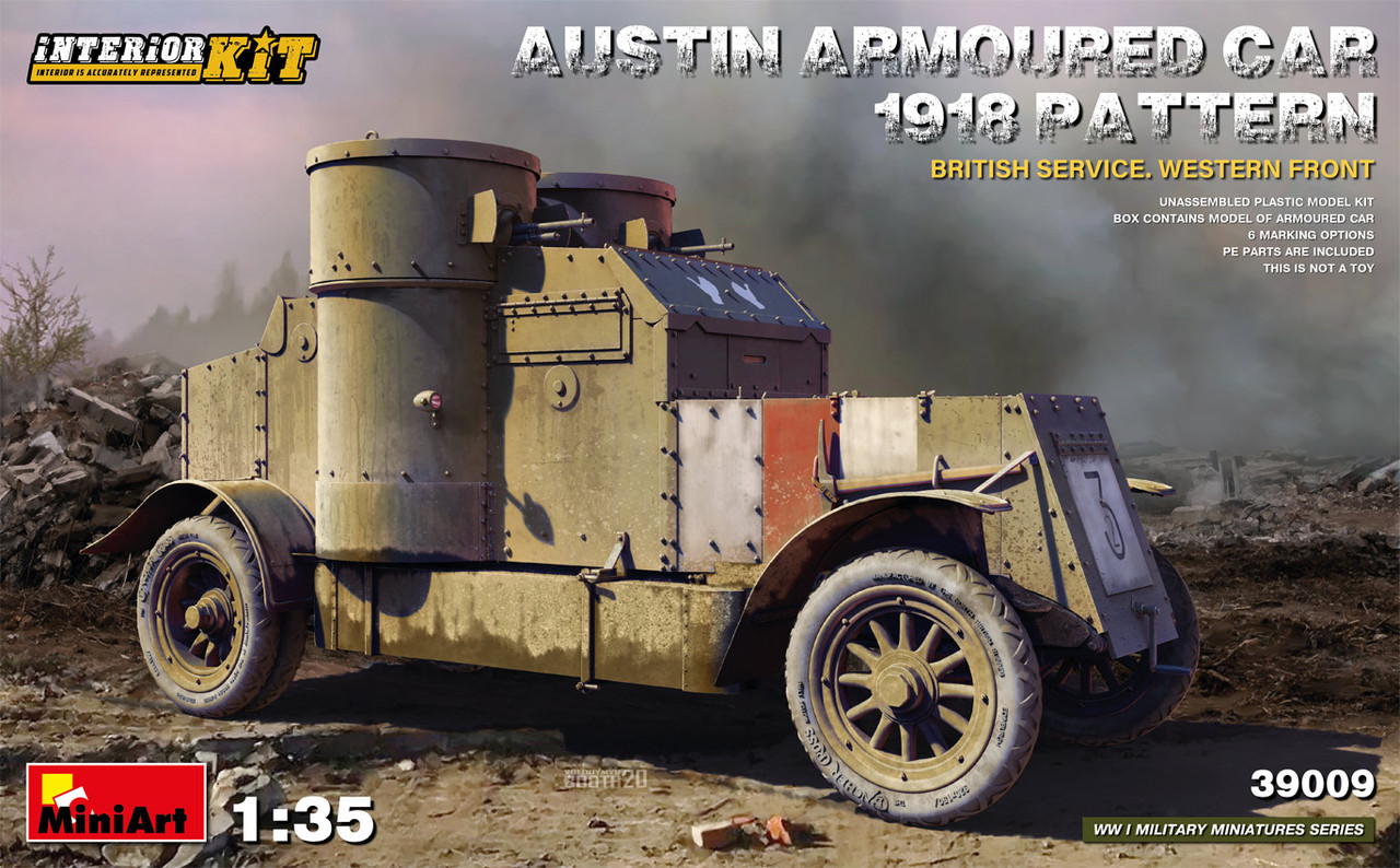 Британський броньований автомобіль Остін 1918, з інтер'єром. Західний фронт. 1/35 MINIART 39009