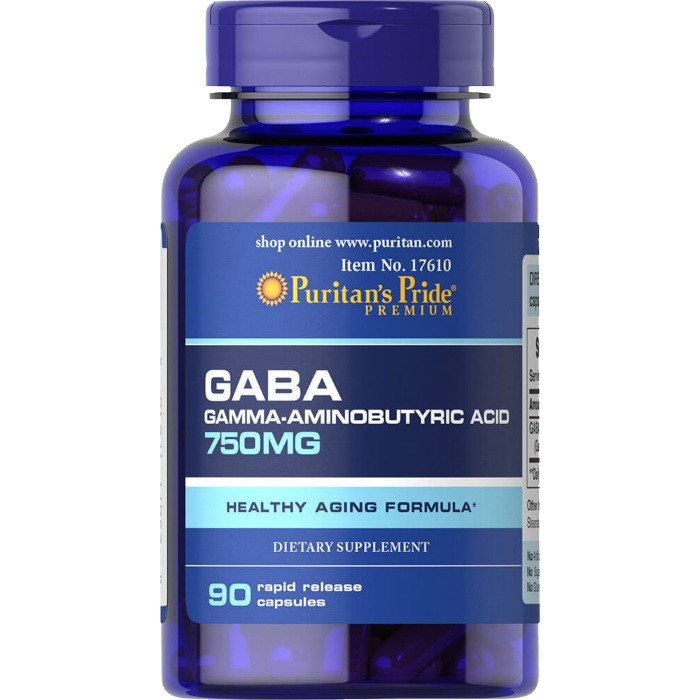 Амінокислота Puritan's Pride GABA 750 mg, 90 капсул