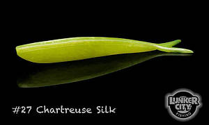 Силиконовая приманка Lunker City Fin-S FISH 5" 12.5см - 27 (Chartreuse Silk) 10шт./уп