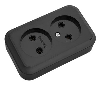 Розетка РА16-260 накладная двойная Пралеска BYLECTRICA, 0116, фото 1