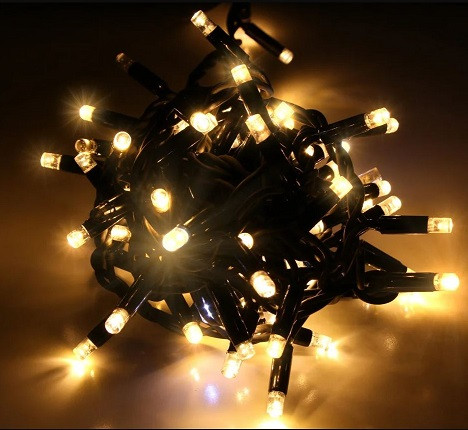 Гірлянда Вулиця 100LED 10м. з контролером 220В (Чорний дріт), Білий (теплий)