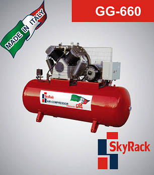 GG-660 Компресор поршневий з ремінним передаванням (380 В, РЕСІВЕР 500 Л)