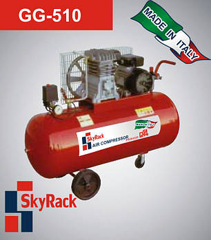 GG-510 Компресор поршневий з пасовою передачею (220 В, РЕСІВЕР 150 Л)