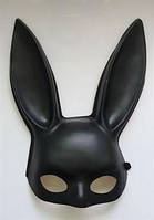 Маска Playboy для маскараду / Пластикова карнавальна чорна маска Плейбой
