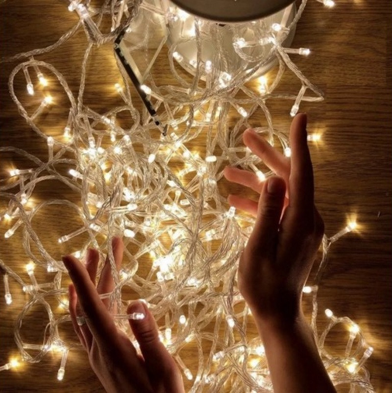 Гірлянда Діод 200LED 18м. Білий (теплий), Силіконовий дріт