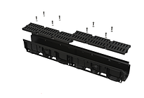 Дренажний канал 100 мм із пластиковою решіткою, клас A15