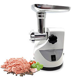Електрична м'ясорубка з реверсом Zepline ZP 003 Кухонні електром'ясорубка з насадкою для томатів Біла