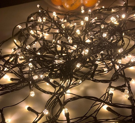 Гірлянда Діод 300LED 25м. Білий (теплий), Чорний провід