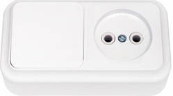 Блок В-РЦ-521 вимикач одинарний+розетка накладної Пралеска BYLECTRICA