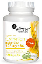 Цитрат магнію 125 mg + Вітамін B6 100 caps, Aliness