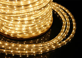 КВАДРАТНИЙ дюралайт 3-жильн LED 10м, теплий білий sz