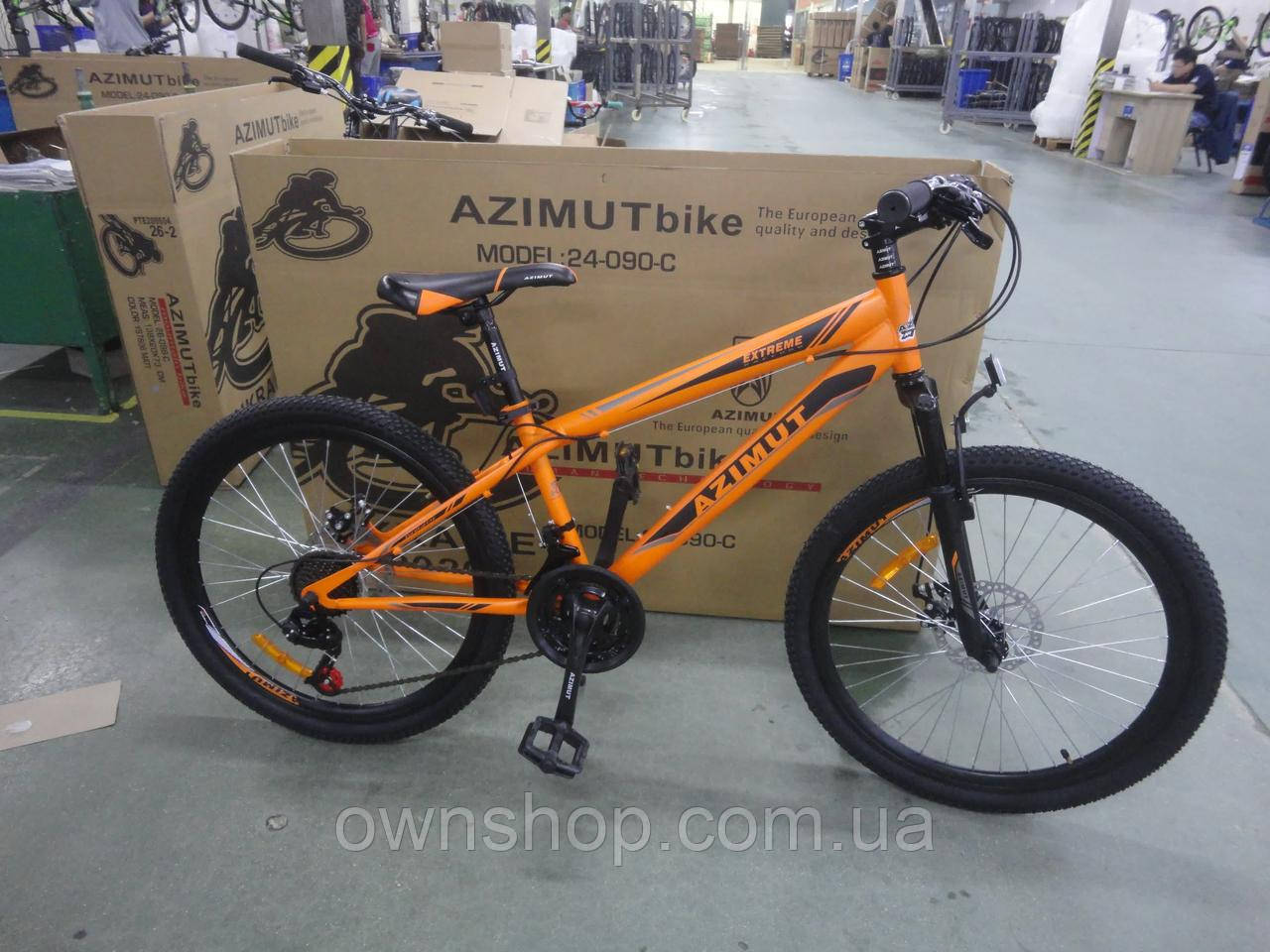 Велосипед гірський Extreme Azimut FRD колеса 26", сталева рама 14" Жовтогарячий