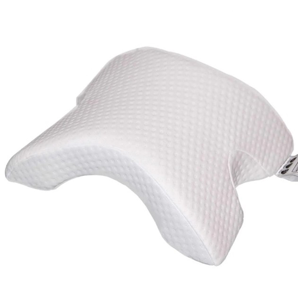 Ортопедична Подушка тунель з пам'яттю Memory Foam Pillow з тунелем для руки для шиї з піною Біла, фото 1