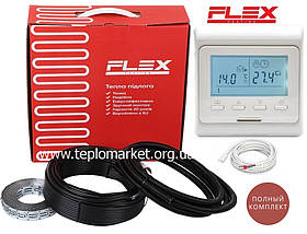 Опалення і тепла підлога Flex 2м2 - 2,4м2/ 350Вт (20м) нагрівальний кабель з програмованим терморегулятором E51