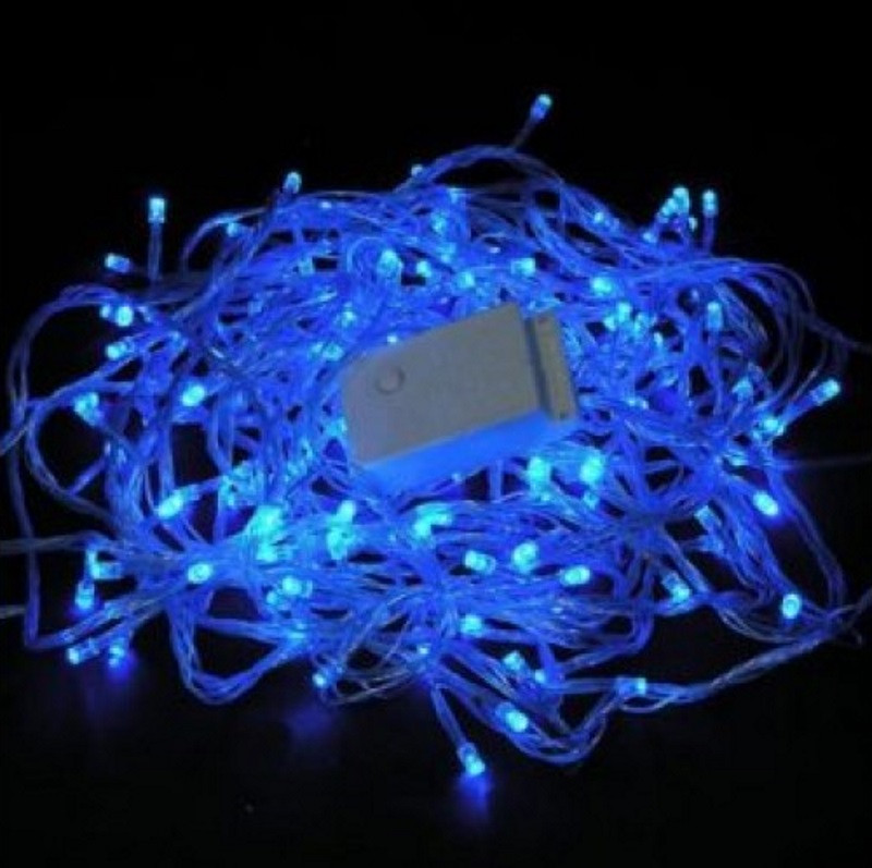 Гірлянда діод 200LED Провід-білий, Колір ламп-синій (50)