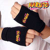 Митенки перчатки без пальцев Наруто "Logo" / Naruto